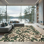 Cream Rose and Ivy Garden Vine Rug