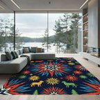 Celestial Folk Art Star Forest Rug