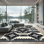Monochrome Geometric Southwestern Diamond Art Rug