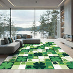 Green Clover Patchwork Squares Rug