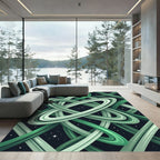 Intertwined Emerald Rings Cosmic Rug