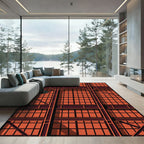 Oranges Grid Metal Structure Rug