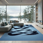 Black Ink Zen Swirl Infinite Loop Rug