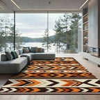 Earthy Geometric Arrow Stripe Rug