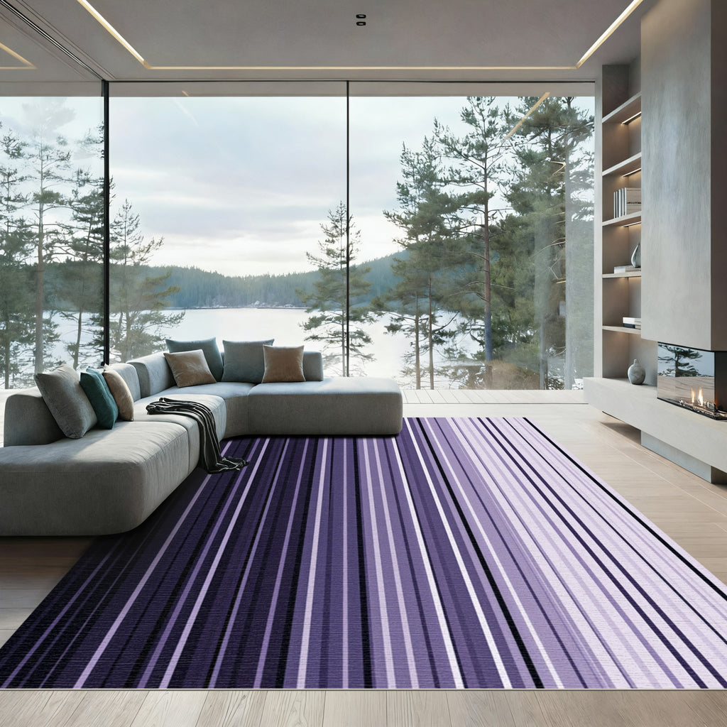 Minimalist Lavender Vertical Linear Gradient Rug