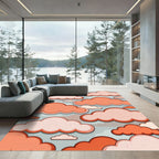 Whimsical Peach Pastels Floating Cloud Composition Rug