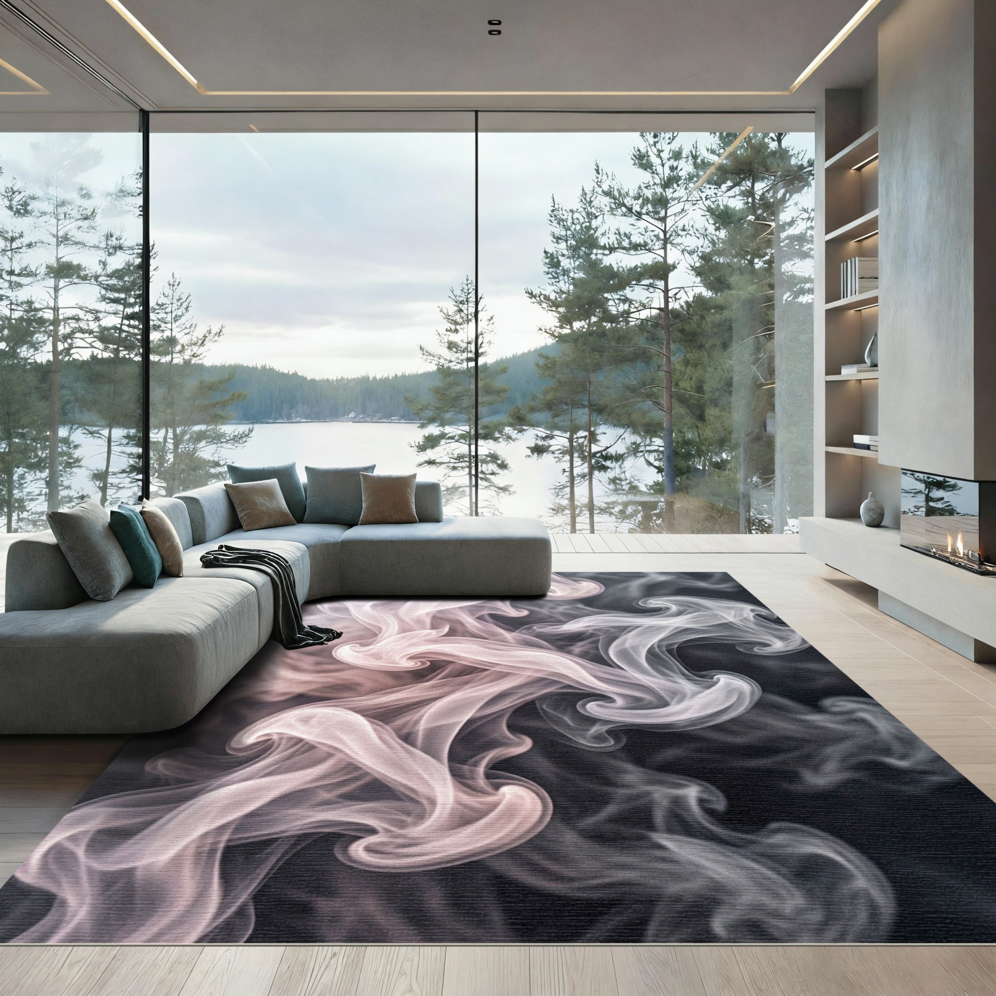 Ethereal Swirls Pastel Gradient Rug