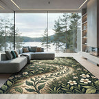 Sage Green Enchanted Woodland Path Rug