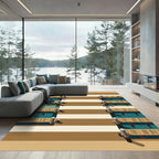 Minimalist Nautical Dock striped Rug
