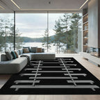 Asymmetrical Modern Geometric Shelving Unit Rug