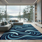 Deep Ocean Swirling Wave Rug