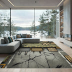Industrial Concrete Cragged Warehouse Floor Rug
