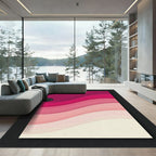 Modern Ombr Pink Layered Wave Rug