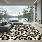 Bold Black Blossom Medallion Rug
