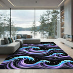 Celestial Purple Wave Art Rug