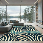 Coastal Zebra Stripes Abstract Rug