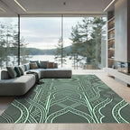 Sage Green Entwined Arch Ornamentation Rug