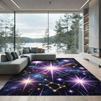 Purple Cosmic Starburst Constellation Rug