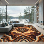 Southwestern Sunburst Canyon Landscape Rug