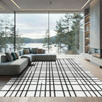 Minimalist Black Dot Grid Rug