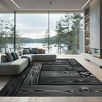 Dark Wood Grain Texture Rug