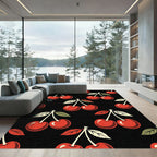 Playful Retro Cherry Fruit Composition Rug