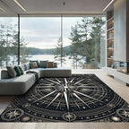 Celestial Gold Astral Compass Mandala Rug