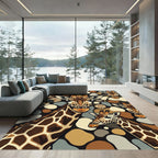 Earthy Giraffe Safari Pattern Rug