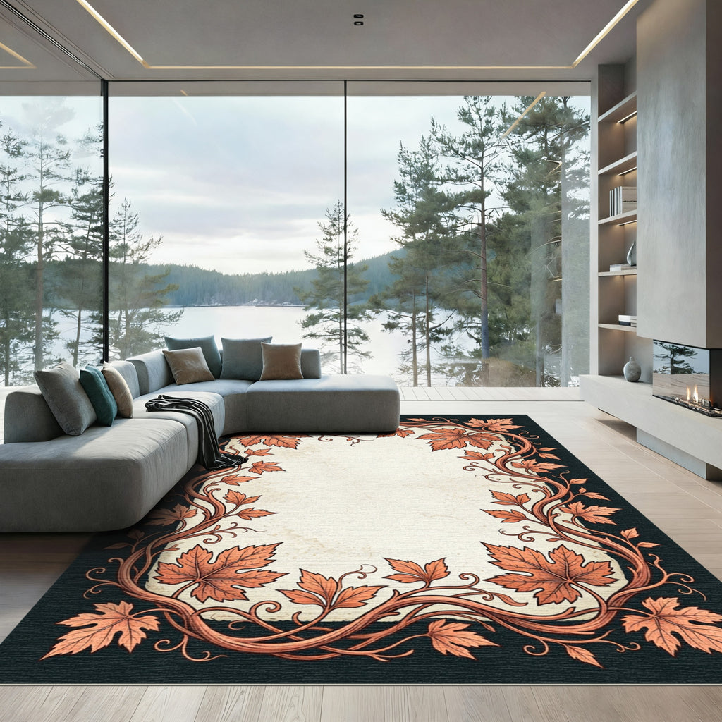 Autumn Leaf Vine Border Rug