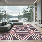 Plum Pink Geometric Plaid Lines Rug