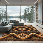 Earthy Geometric Aztec Diamond Rug