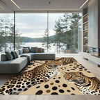 Leopard Spots Wildlife Collage Rug