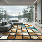 Coastal Beach Sand Seashell Quilt Rug