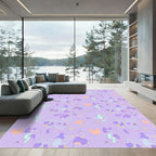 Pastel Lavender Abstract Botanical Branches Rug