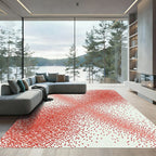 Crimson Dot Explosion Abstract Rug
