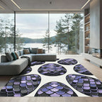 Elegant Violet Dragon Scale Geometric Rug