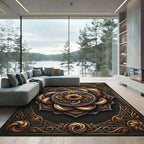 Antique Bronze Swirl Mandala Medallion Rug