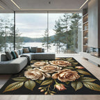 Creamy Roses With Green Foliage Rug