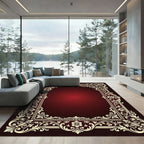 Ornate Cream Floral Acanthus Border Rug