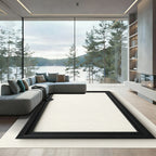 Minimalist Black Rectangle Frame Rug