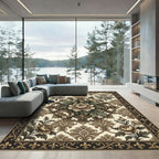 Vintage Floral Damask Flourish Medallion Rug