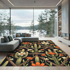Desert Cactus Floral Lattice Rug