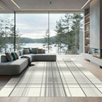 Modern Gray Tartan Check Rug