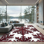 Dark Red Crystal Snowflake Fragment Rug