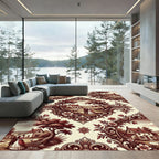 Ornate Red Countryside Estate Scene Rug