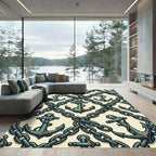 Rustic Nautical Anchor and Chain Link Rug