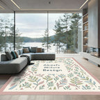 Pastel Botanical Branch Repeating Pattern Rug