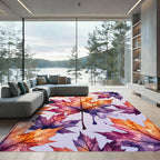Watercolor Autumn Maple Leaf Mosaic Rug