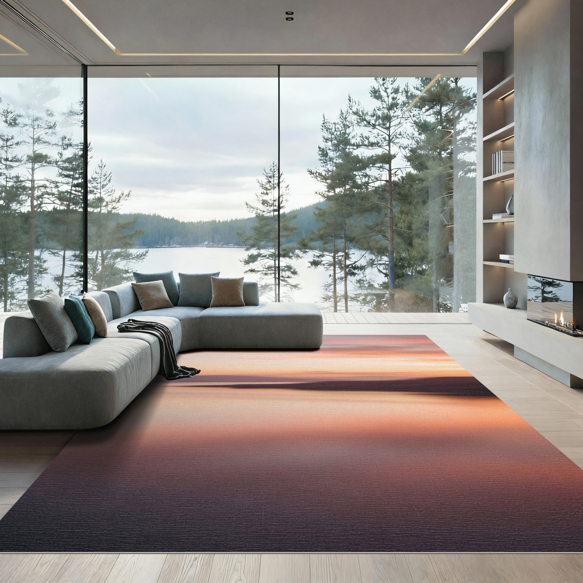 Sunset Haze Ombre Soft Gradient Rug