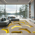 Golden Banana Abstract Mid Century Art Rug